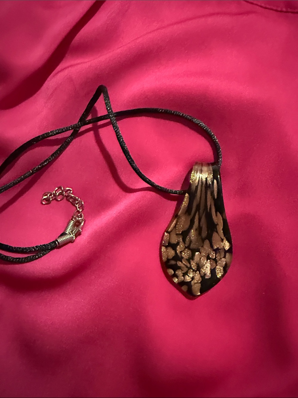 Murano Glass Teardrop Pendant Necklace - Women Jewelry